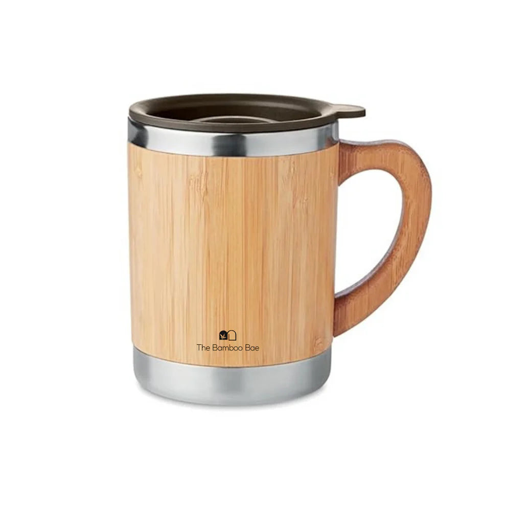 Cork Coffee Mug – Porcelain Mug with Cork Base & Bamboo Lid - The Bamboo Bae