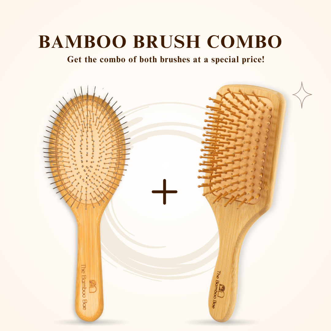 Bamboo Hair Brush | Paddle Brush for Women & Men - Bamboo Comb | Eco-Friendly Bamboo Hair Brush for Hair Care & Growth