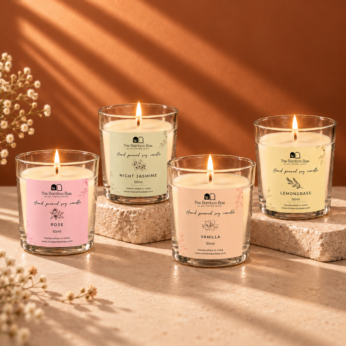 Shot Glass Candle Combo - Pack of 4
