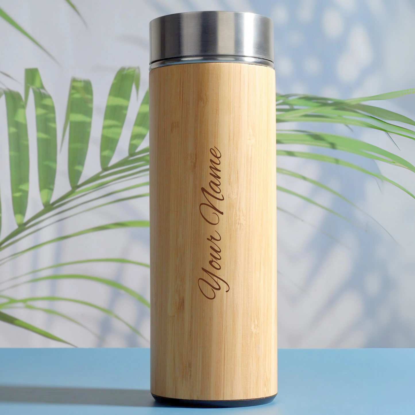 Bamboo Stainless Steel Bottle – Vacuum Insulated, Hot & Cold, 500ml - The Bamboo Bae