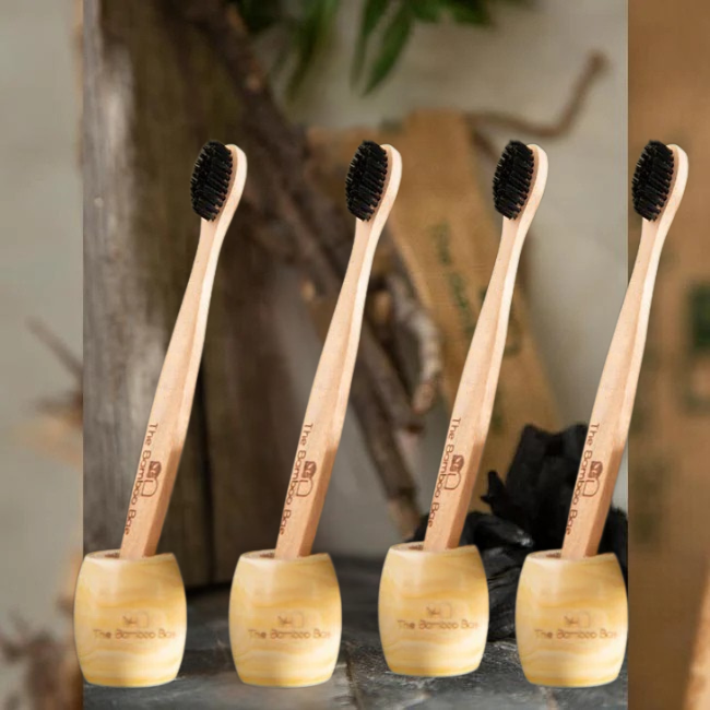 Bamboo Toothbrush | Charcoal Activated Bristles | Eco Friendly Toothbrush