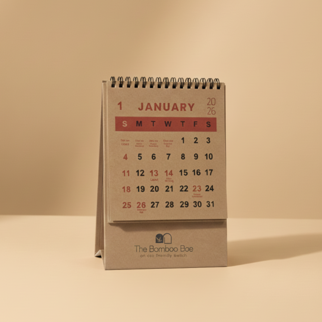 Minimalist Kraft Paper Desk Calendar for Eco-Conscious Planning – 2026