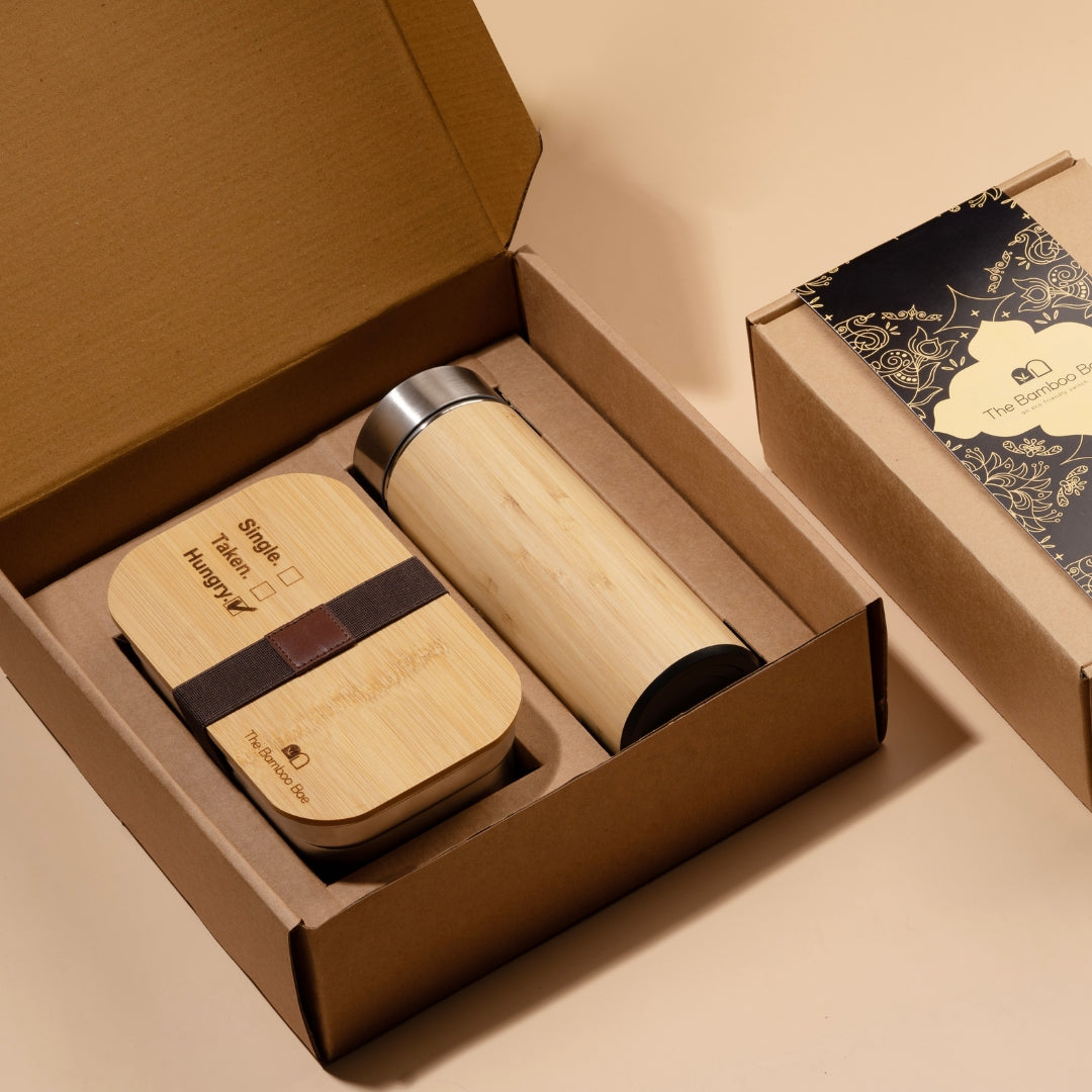 Bamboo Bottle Lunch Box Gift Set