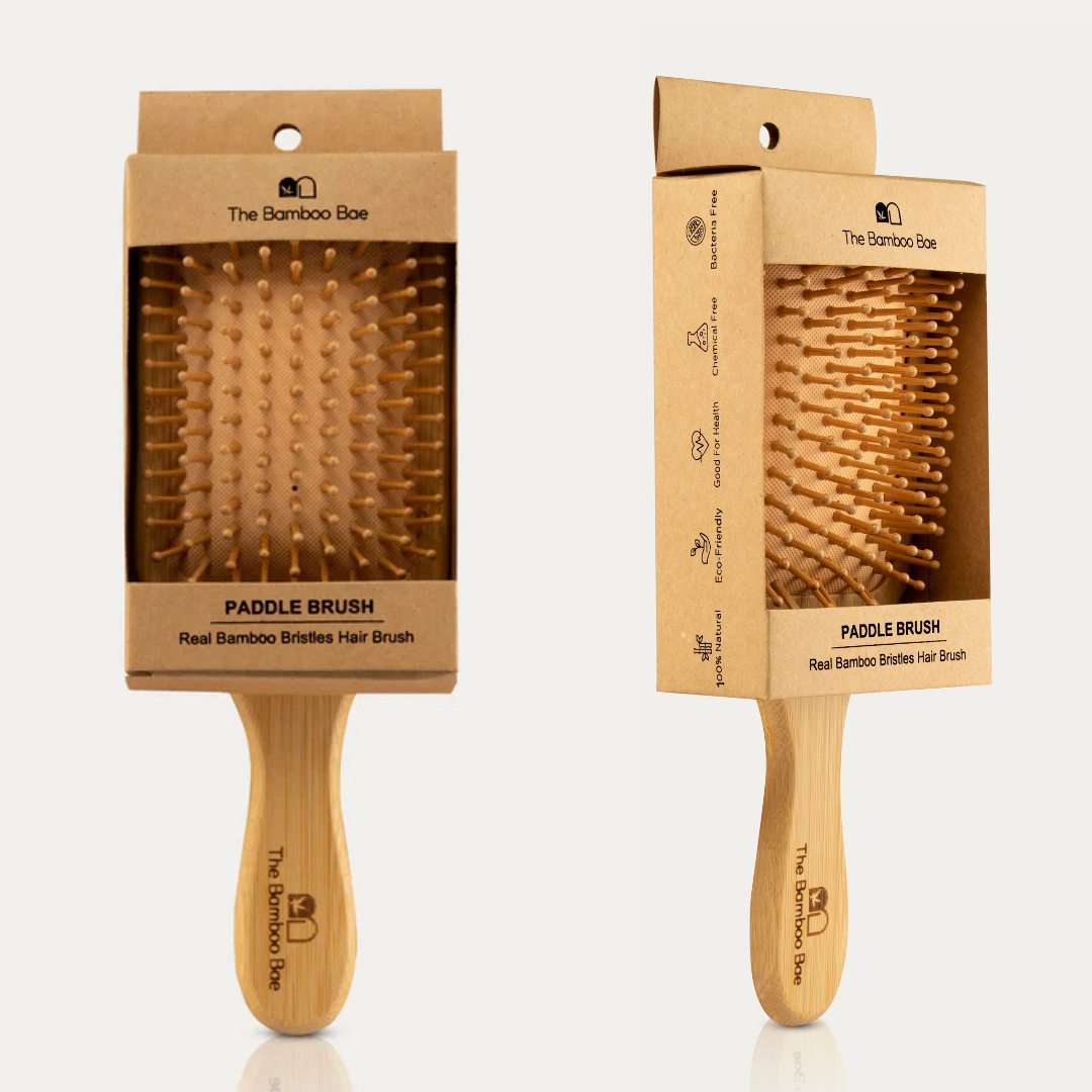 Bamboo Hair Brush | Paddle Brush for Women & Men - Bamboo Comb | Eco-Friendly Bamboo Hair Brush for Hair Care & Growth