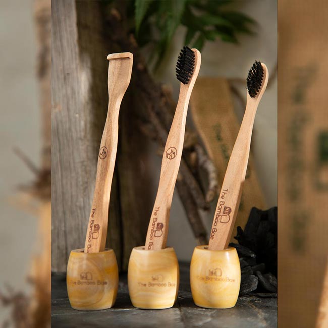 Neem Wood Toothbrush | Curve Handmade Handle | Charcoal Infused Bristles