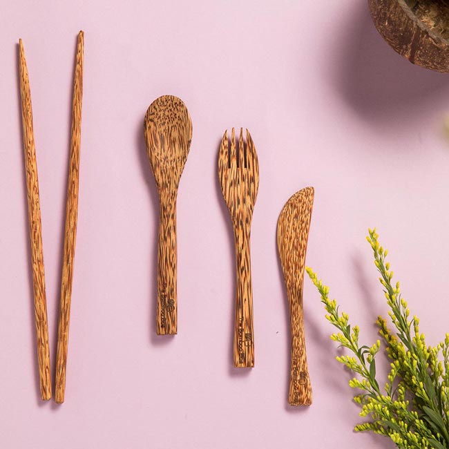 coconut wood cutlery