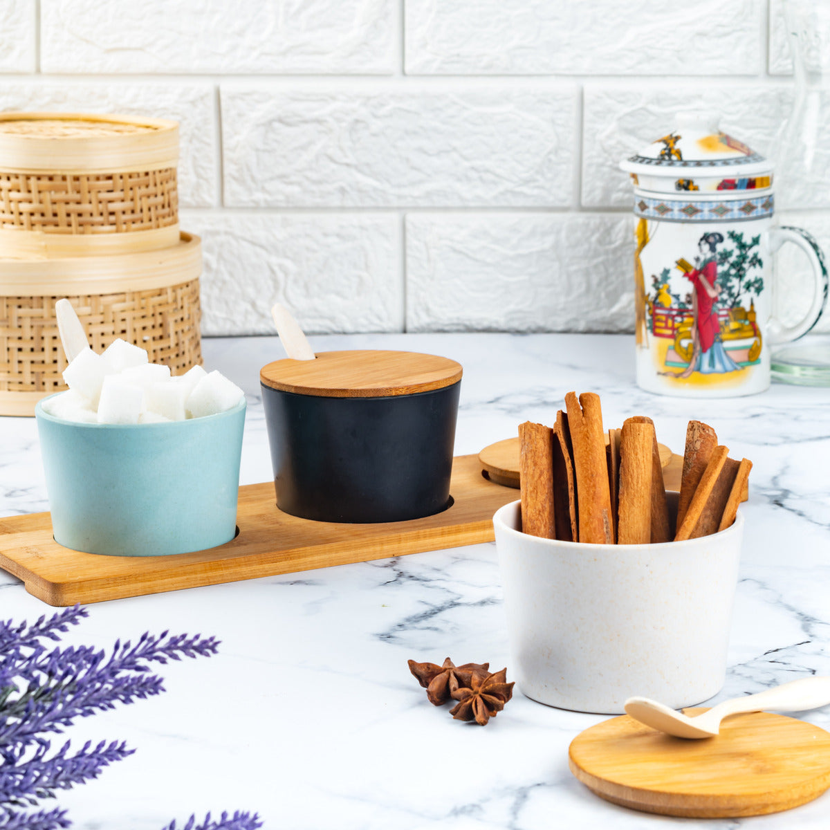 Bamboo Fiber Condiment Bowl Set