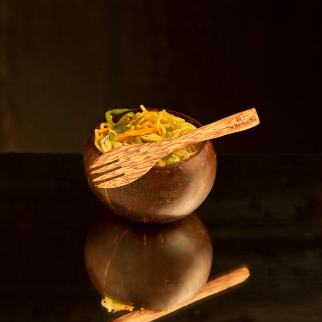 Eco-friendly coconut shell bowl – natural, reusable handcrafted bowl for snacks, smoothies, and sustainable dining.
