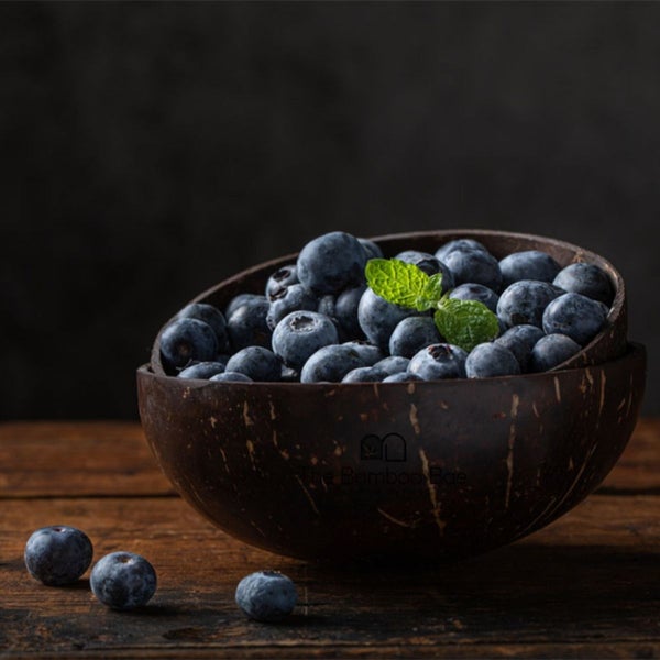 Eco-friendly coconut shell snack bowl – handcrafted natural bowl for snacks, smoothies, and dining.