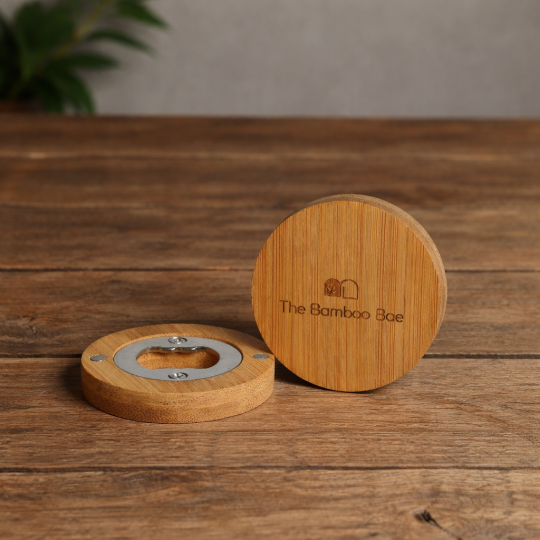 Eco-Friendly Bamboo Fridge Magnet – Minimalist Magnetic Stopper