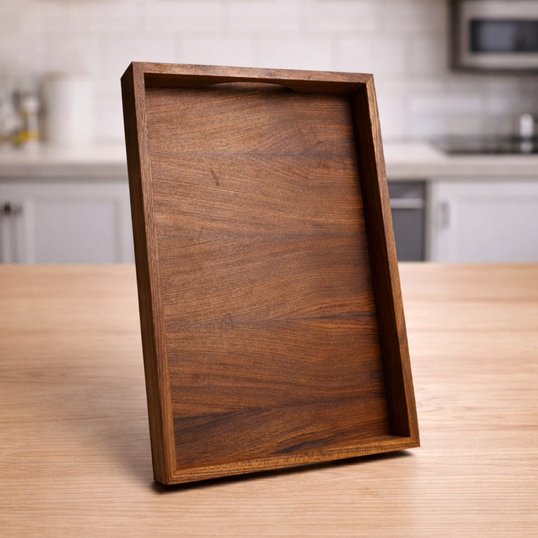 Eco-Friendly Wooden Serving Tray – Rectangular Bamboo Kitchen Platter