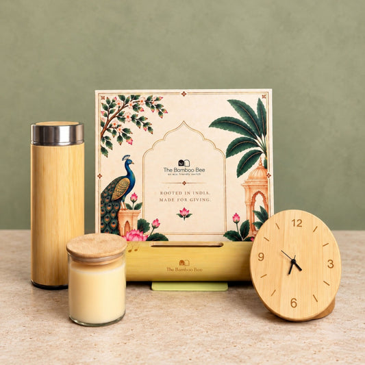 Bamboo Tumblers, Soy Candle, Clock & Amplifier Set - Festive Gifting by The Bamboo Bae