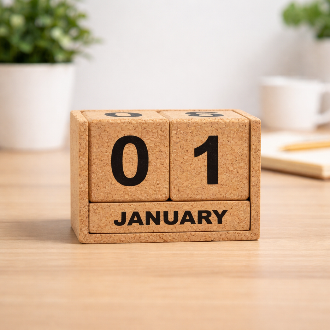 Cork Calendar | Eco-Friendly & Stylish Desk Organizer | Sustainable Cork Planner