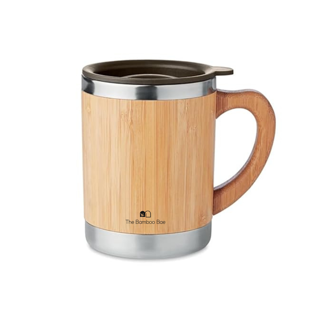 Bamboo Mug | Stainless Steel Tumbler | Leak-proof