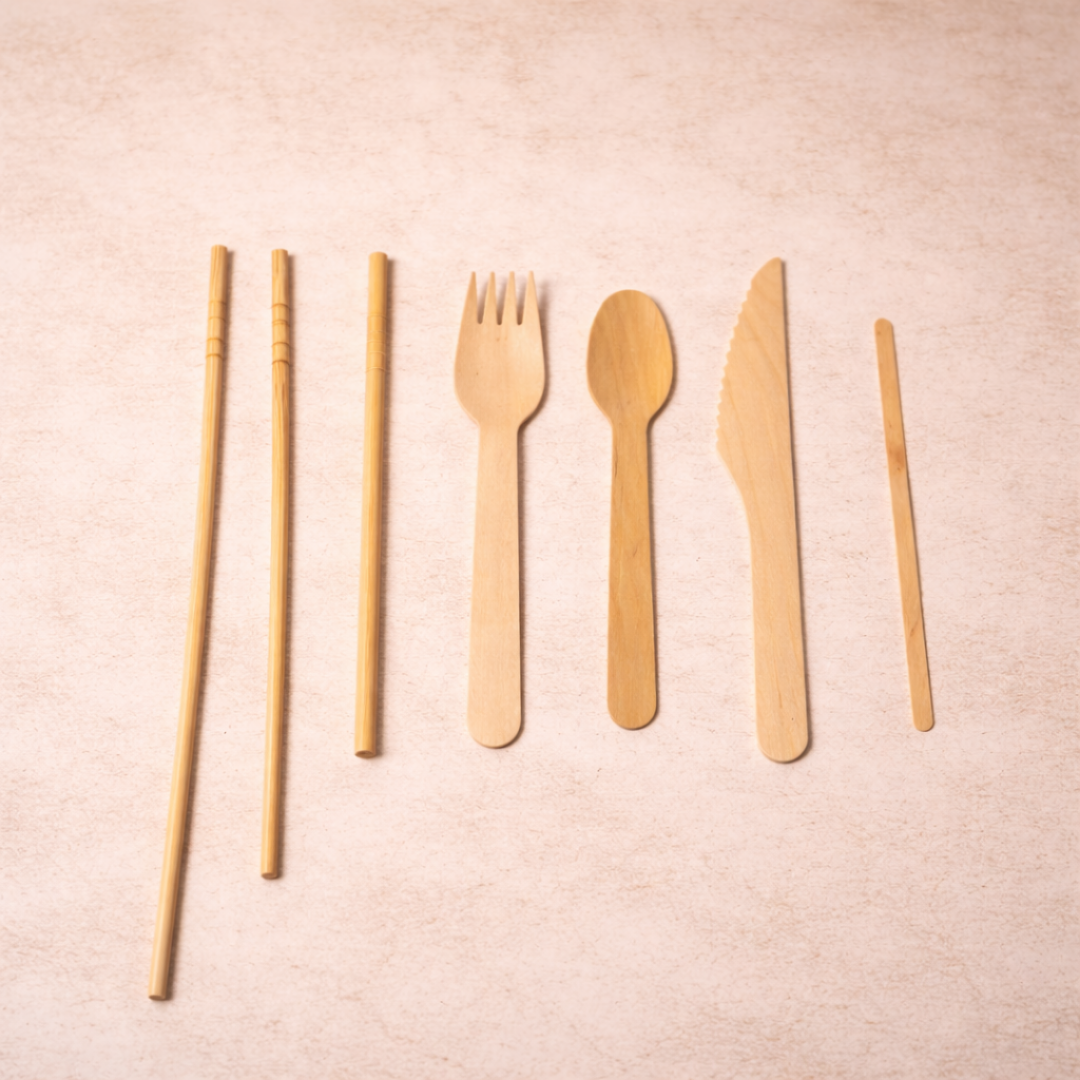 Disposable Wooden Cutlery Set – Sustainable Dining Utensils