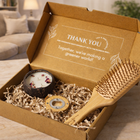 Women’s Day Mindful Care Hamper | Bamboo Hair Brush, Fridge Magnet & Coconut Candle