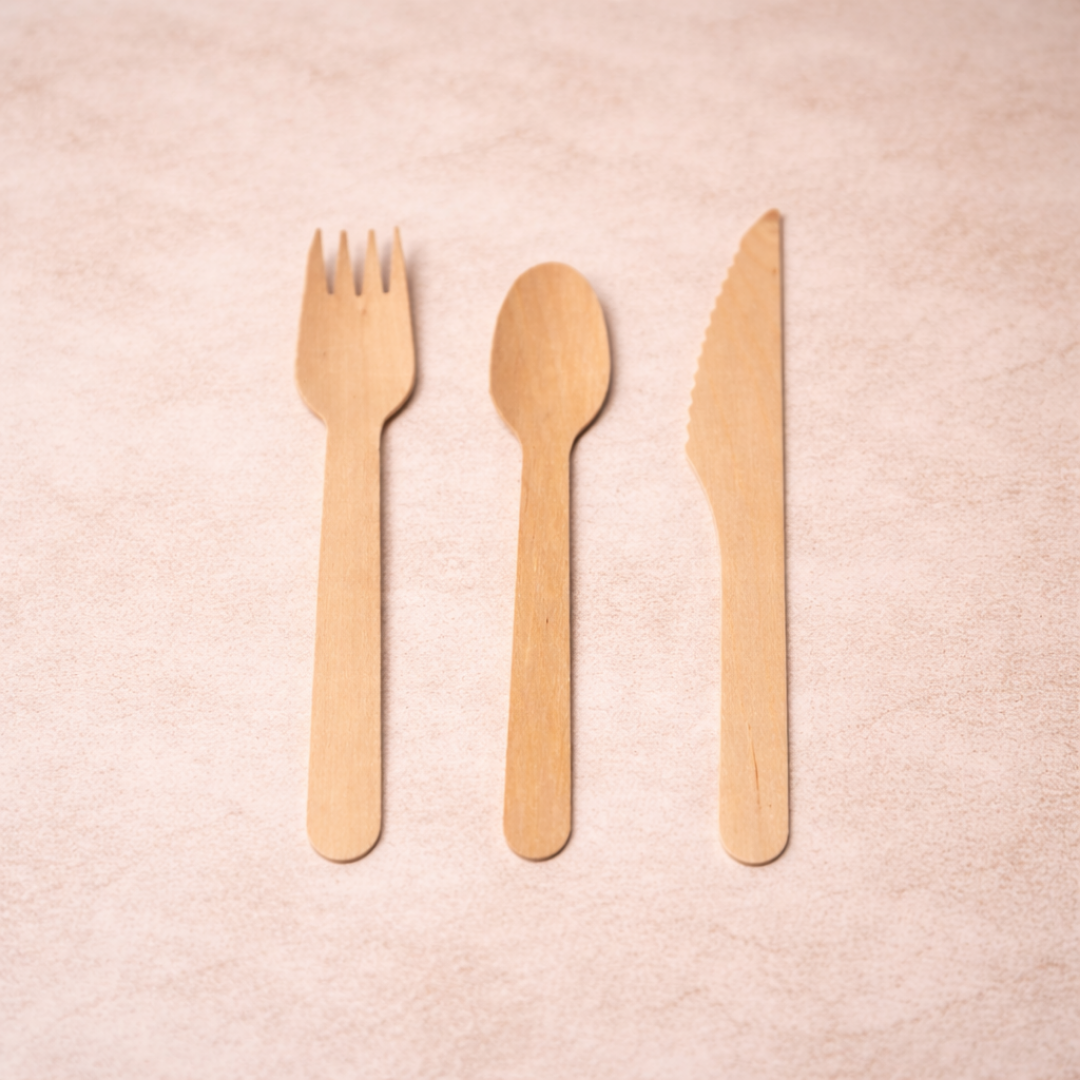 Disposable Wooden Cutlery Set – Sustainable Dining Utensils