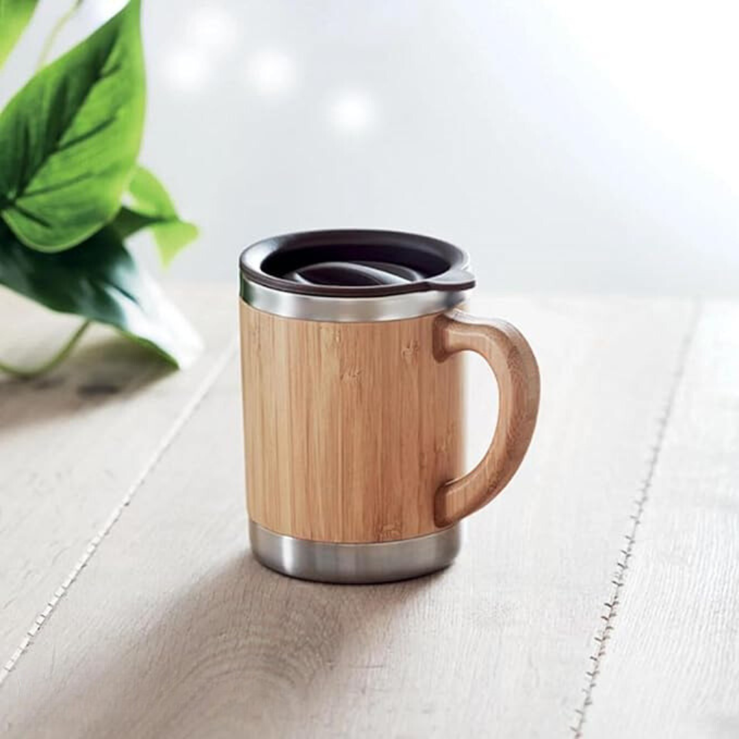 Bamboo Mug | Stainless Steel Tumbler | Leak-proof