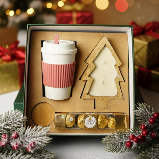 Christmas Corporate Gift Hamper – Cozy Cocoa & Candle Box | The Bamboo Bae