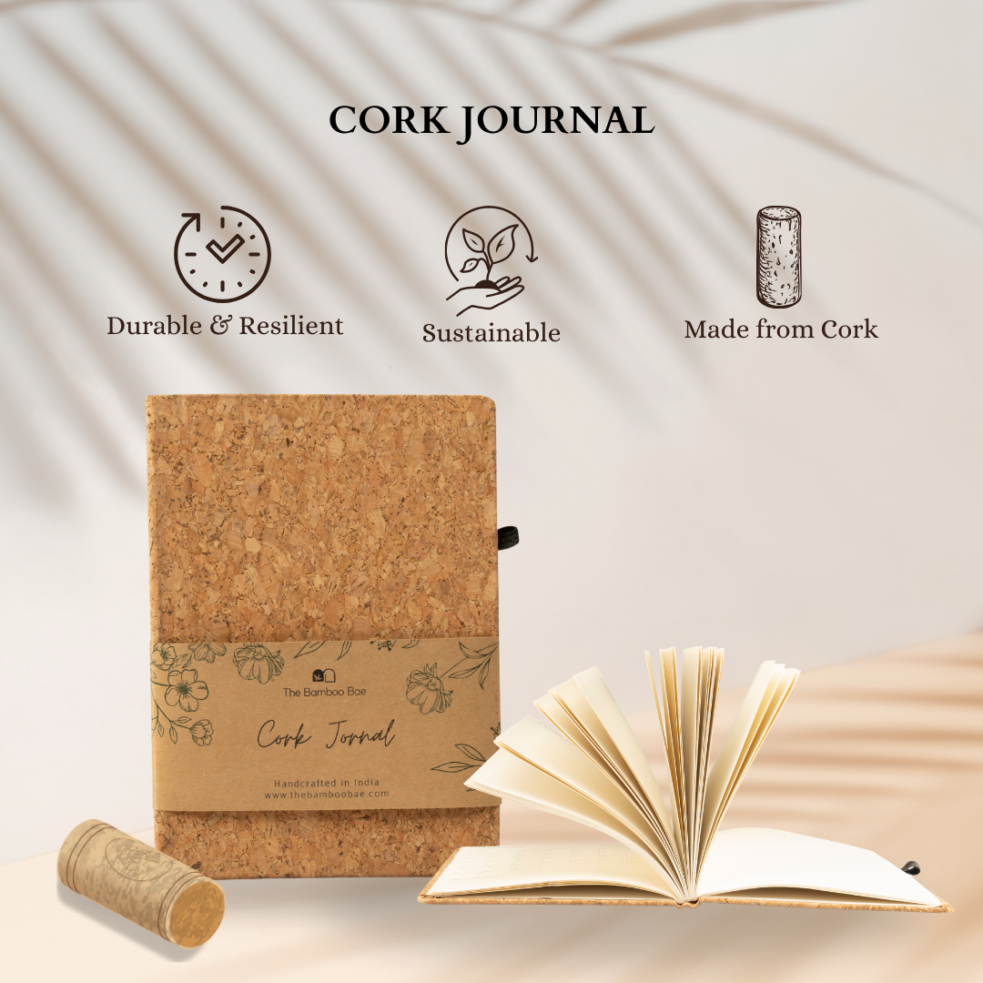 Cork Diary | Sustainable Cork Notebook | Eco friendly Journal | Handmade in India