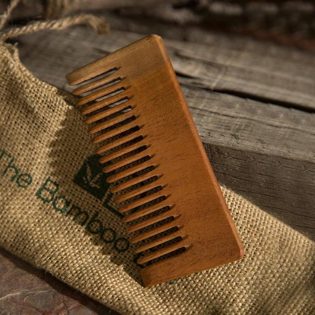Neem Wooden Comb – Natural Dual-Tooth Hair Comb | Dandruff Control, Frizz Reduction & Gentle Detangling | Suitable for All Hair Types