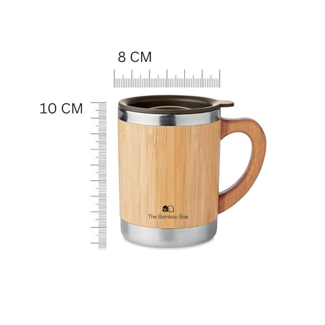 Bamboo Mug | Stainless Steel Tumbler | Leak-proof