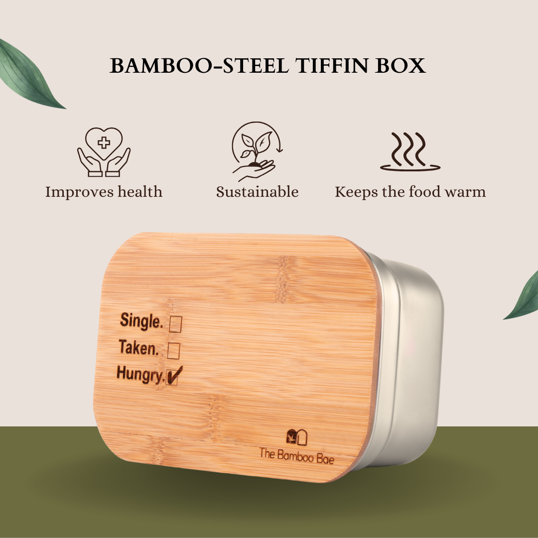 Bamboo Lunch Box | Sustainable Bento Box | Wooden Tiffin