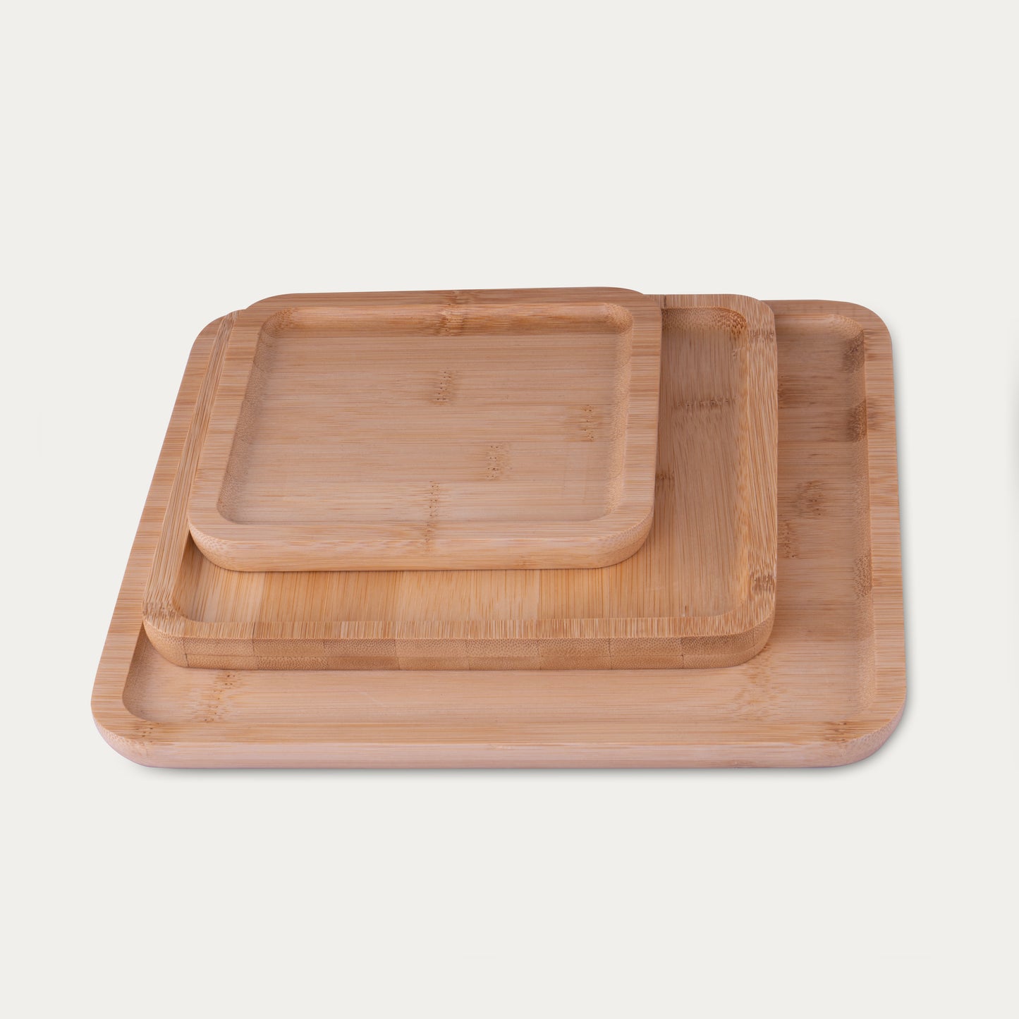 Bamboo Tray | Set of 3 | Upcycled Bamboo Tray | For Snacks, Dessert, Salad