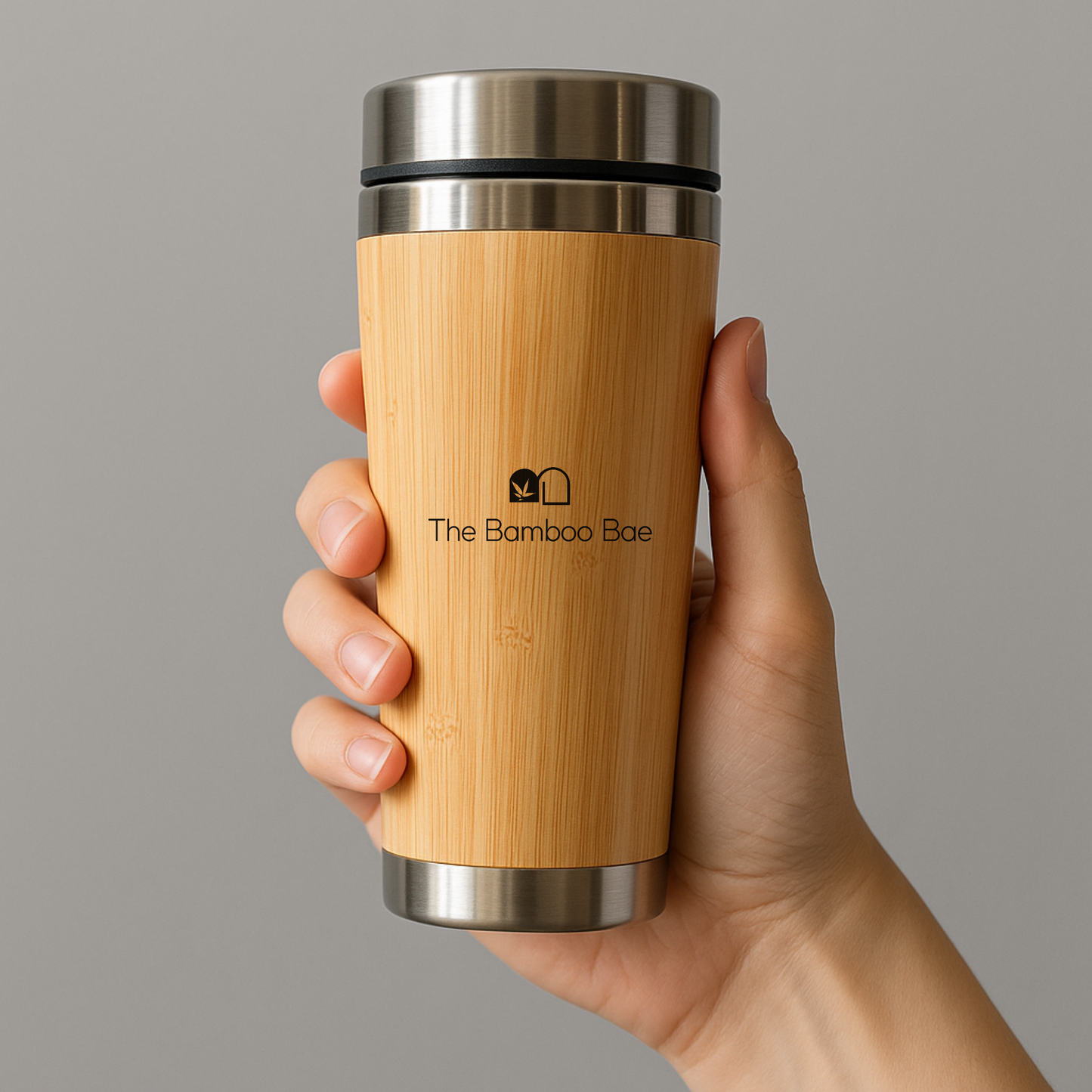 Bamboo Travel Tumbler with Stainless Steel Lid | Reusable Eco-Friendly Coffee & Tea Mug