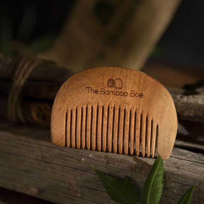 Neem Wooden Comb – Natural Dual-Tooth Hair Comb | Dandruff Control, Frizz Reduction & Gentle Detangling | Suitable for All Hair Types