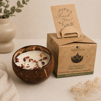 Velvet Rose Glow with Rose Petals – Coconut Shell Soy Wax Candle