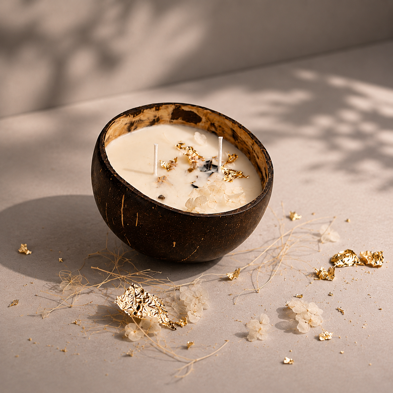 Vanilla Luxe Glow – Coconut Shell Soy Wax Candle