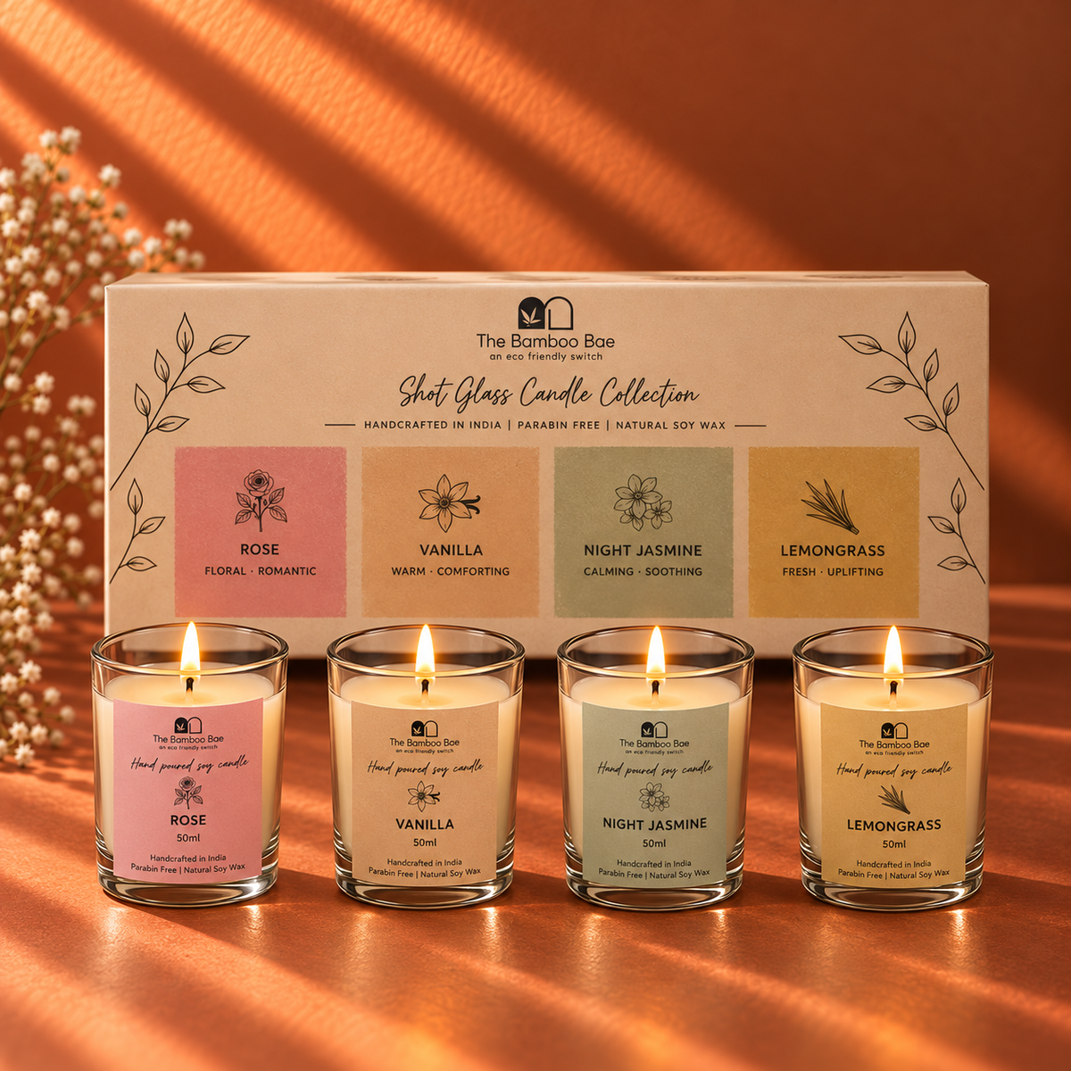 Shot Glass Candle Combo - Pack of 4
