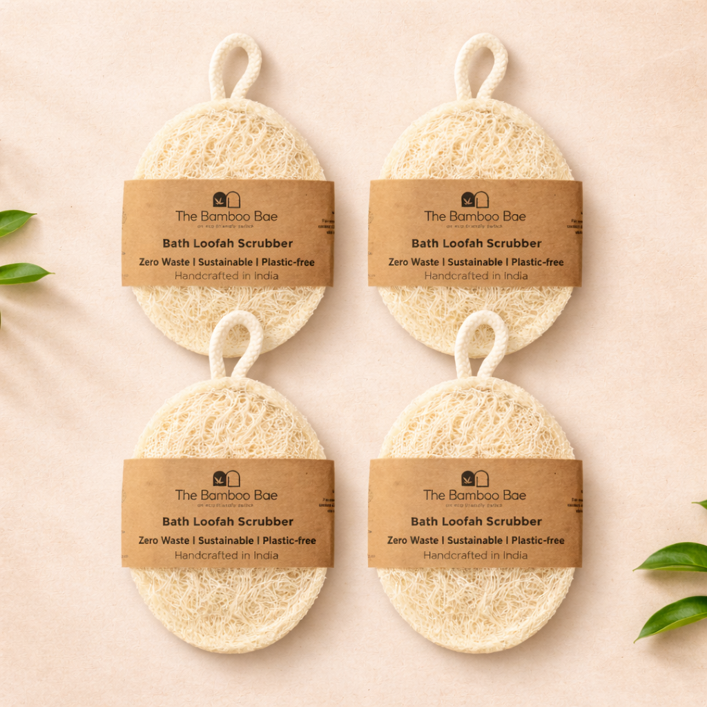 Natural Loofah Bath Scrubber – 100% Biodegradable Body Exfoliator | Plastic-Free Bath Sponge