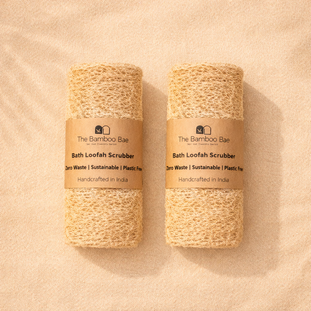 Natural Loofah Bath Scrubber – 100% Biodegradable Body Exfoliator | Plastic-Free Bath Sponge