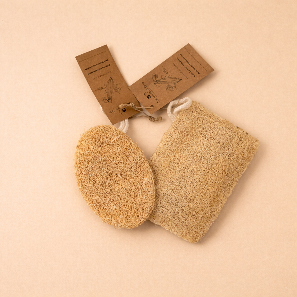 Natural Loofah Bath Combo – Dual Scrub Set for Full Body Exfoliation