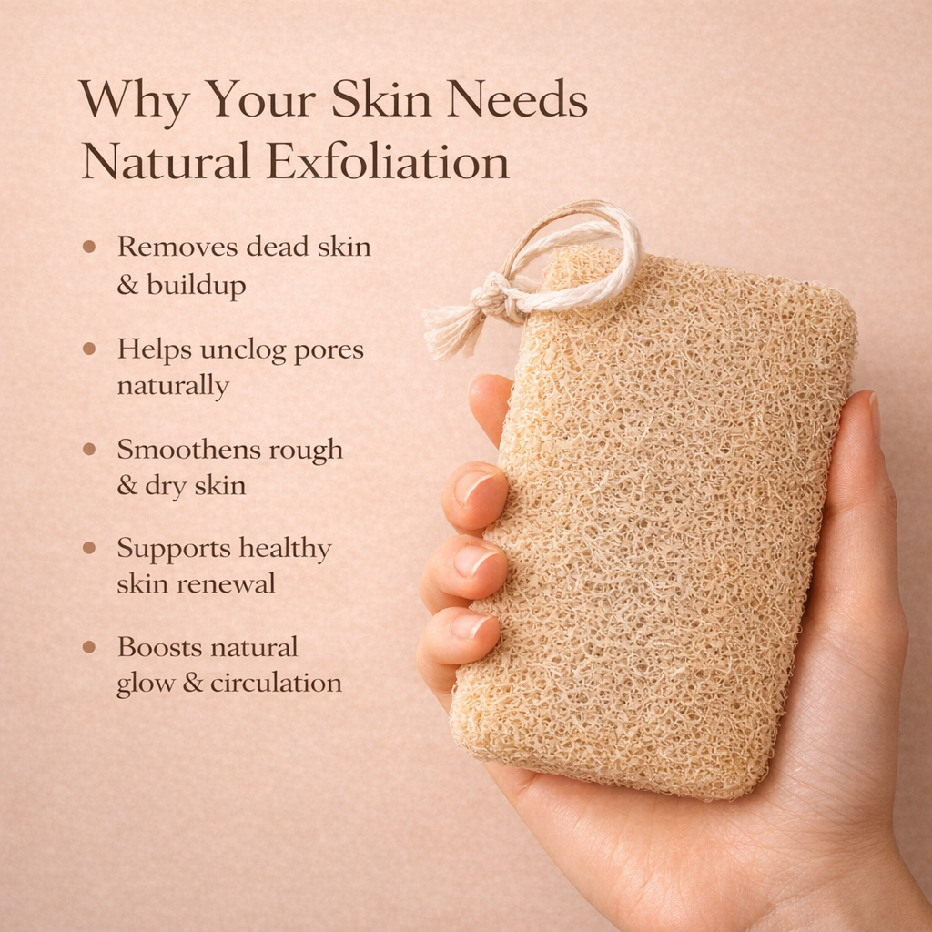 Natural Loofah Bath Scrubber – 100% Biodegradable Body Exfoliator | Plastic-Free Bath Sponge