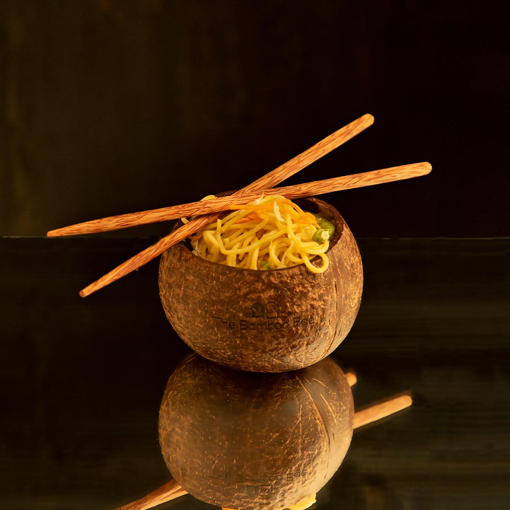 Eco-friendly coconut shell bowl – natural, reusable handcrafted bowl for snacks, smoothies, and sustainable dining.