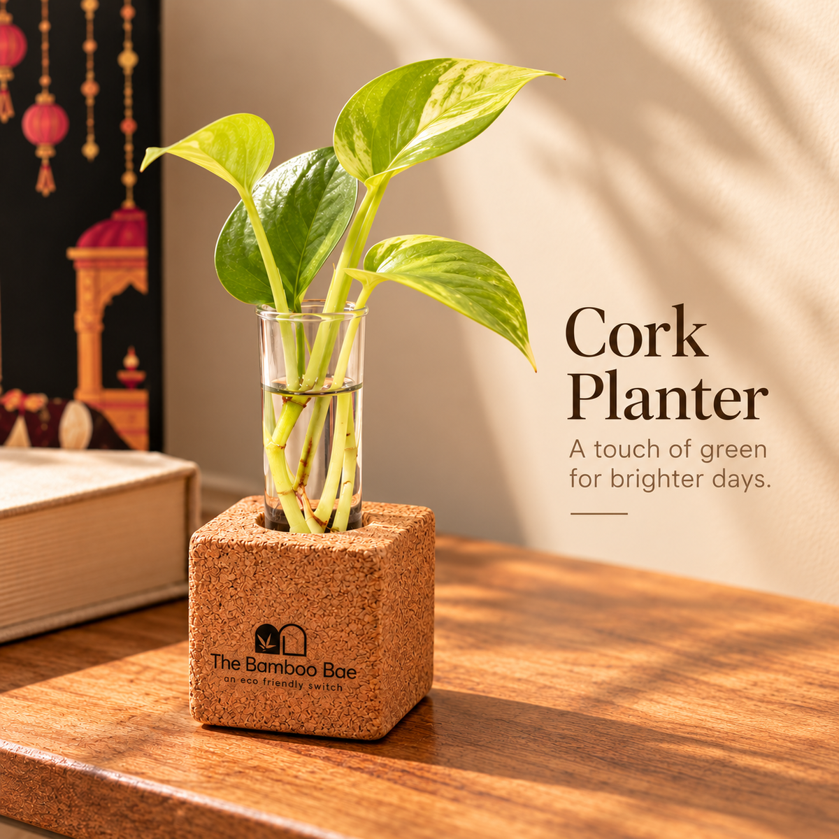 Premium Porcelain Mug, Bamboo Tealight Candles & Cork Planters – Eco-Friendly Festive Gift Hamper by The Bamboo Bae