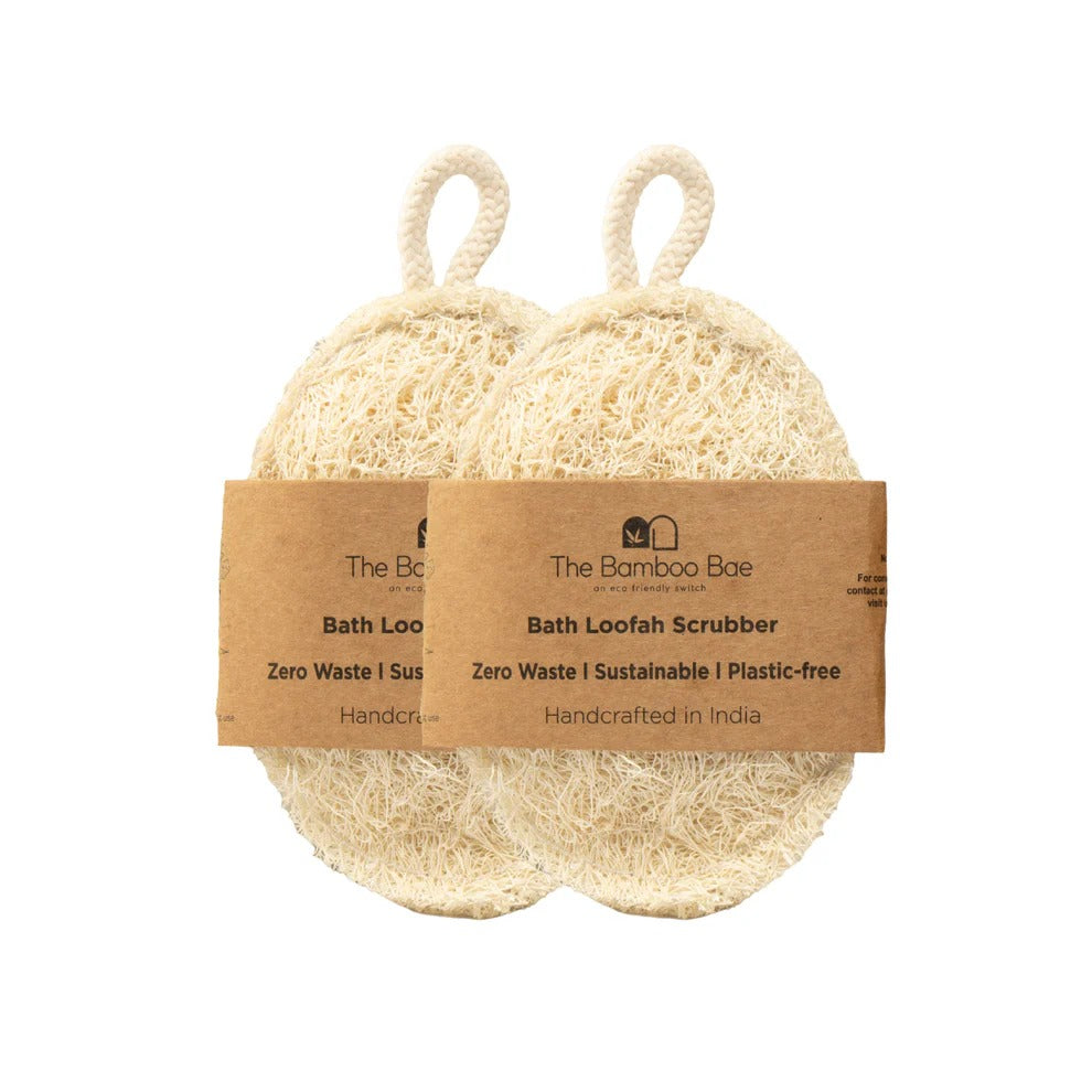 Natural Loofah Bath Scrubber – 100% Biodegradable Body Exfoliator | Plastic-Free Bath Sponge