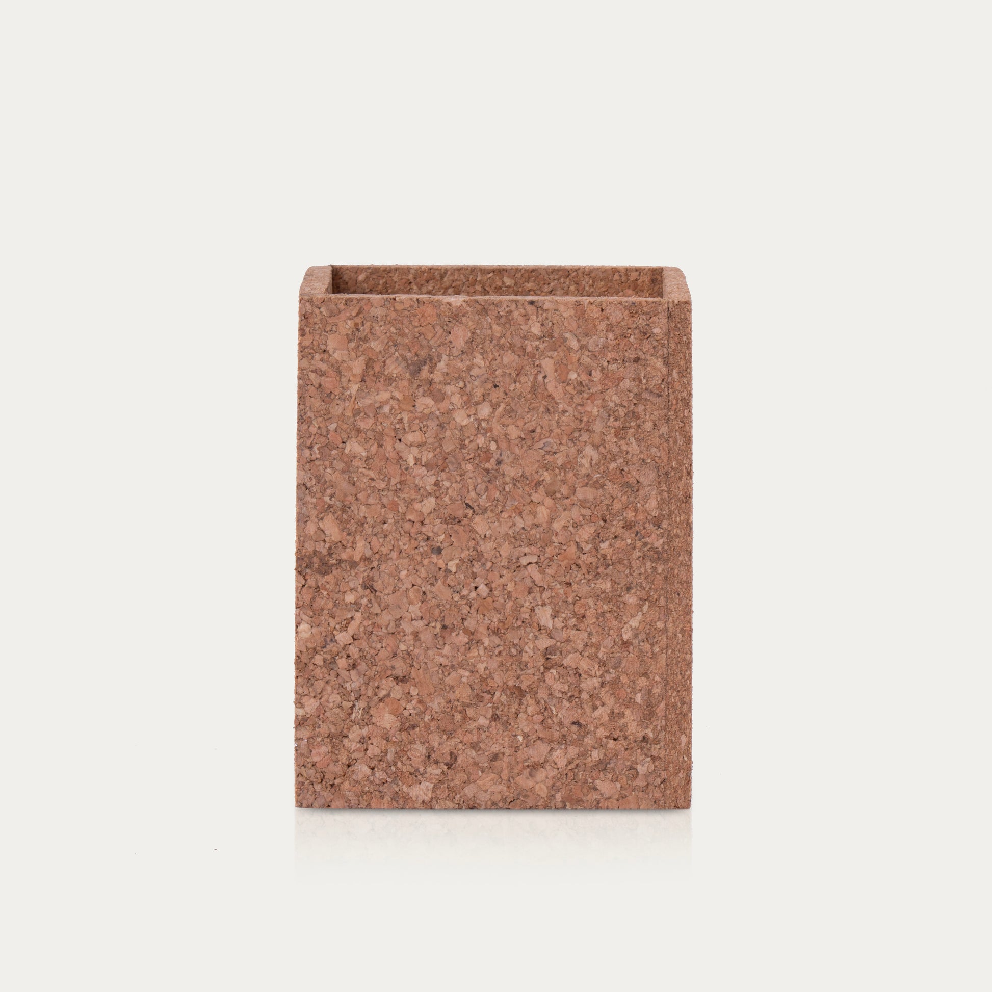 Eco-friendly square cork stand – sustainable cork desk organizer for office, home, or gifting.