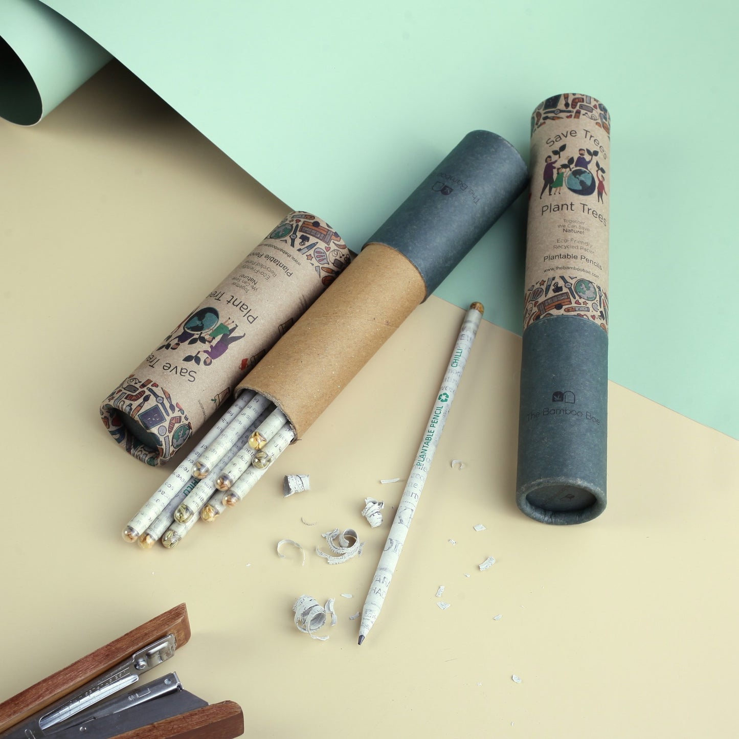 Paper Pens | 7 Plantable Pens with Reusable Tube | Recycled Paper Seed Pens