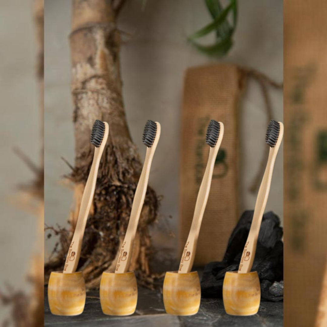 Bamboo Toothbrush | Charcoal Activated Bristles | Eco Friendly Toothbrush