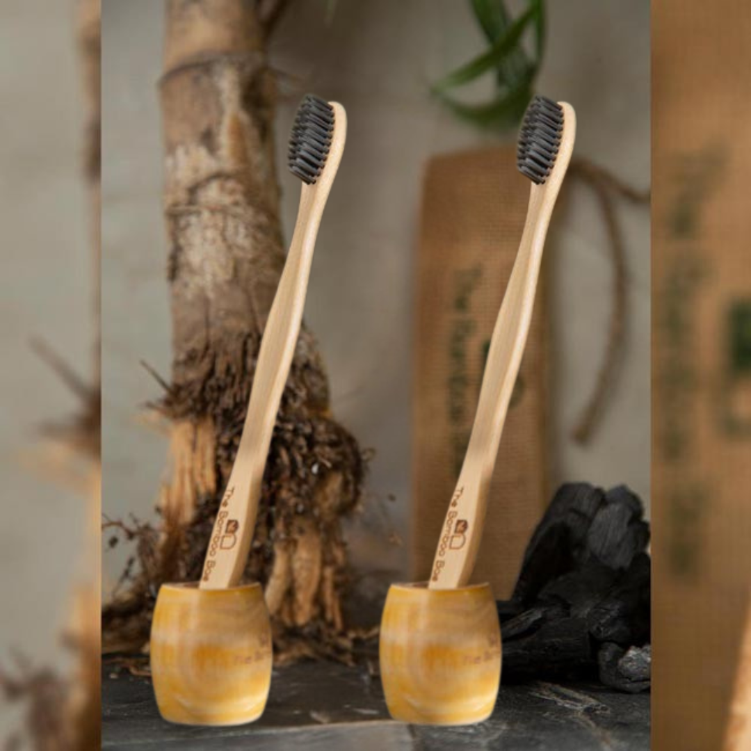 Bamboo Toothbrush | Charcoal Activated Bristles | Eco Friendly Toothbrush