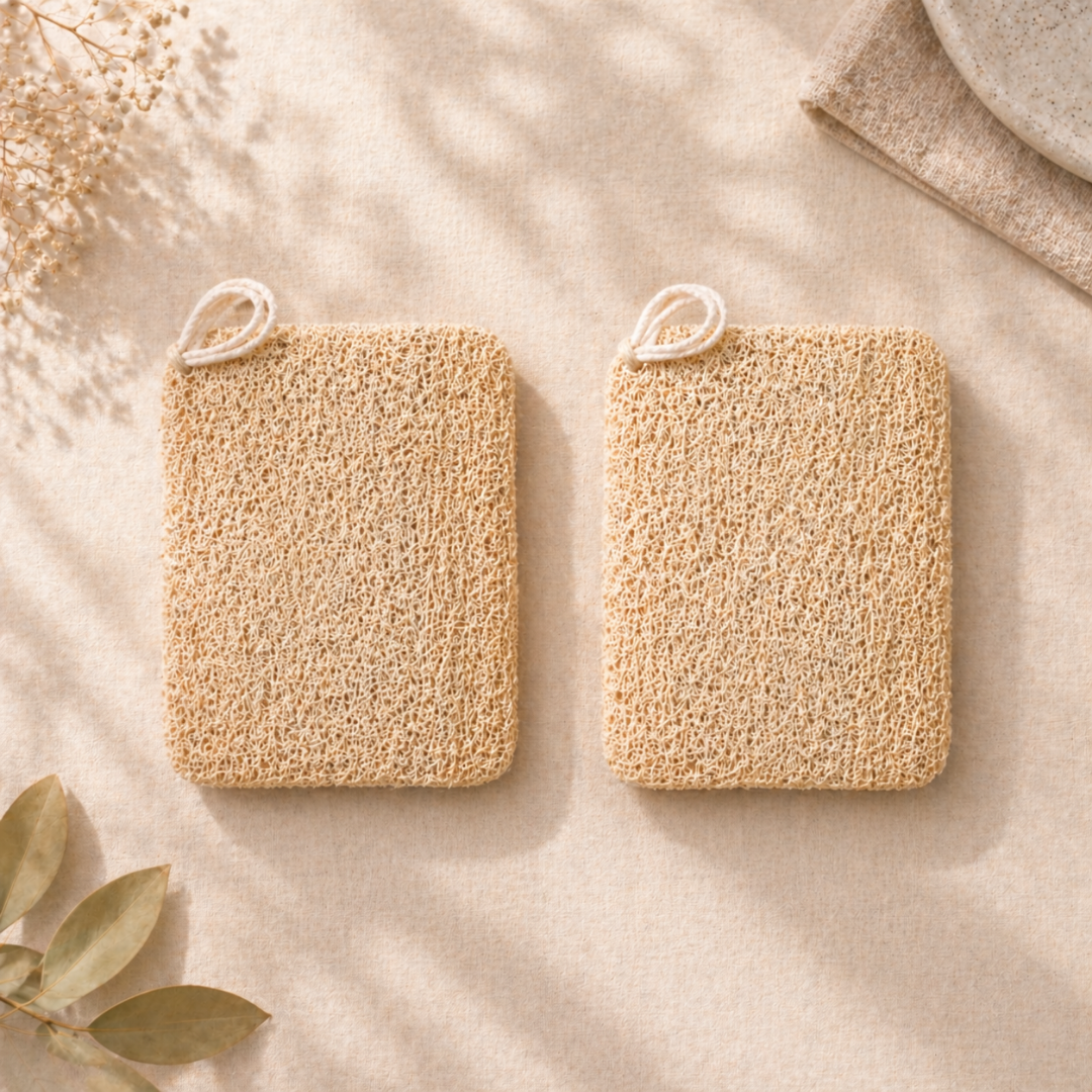 Natural Loofah Bath Scrubber – 100% Biodegradable Body Exfoliator | Plastic-Free Bath Sponge