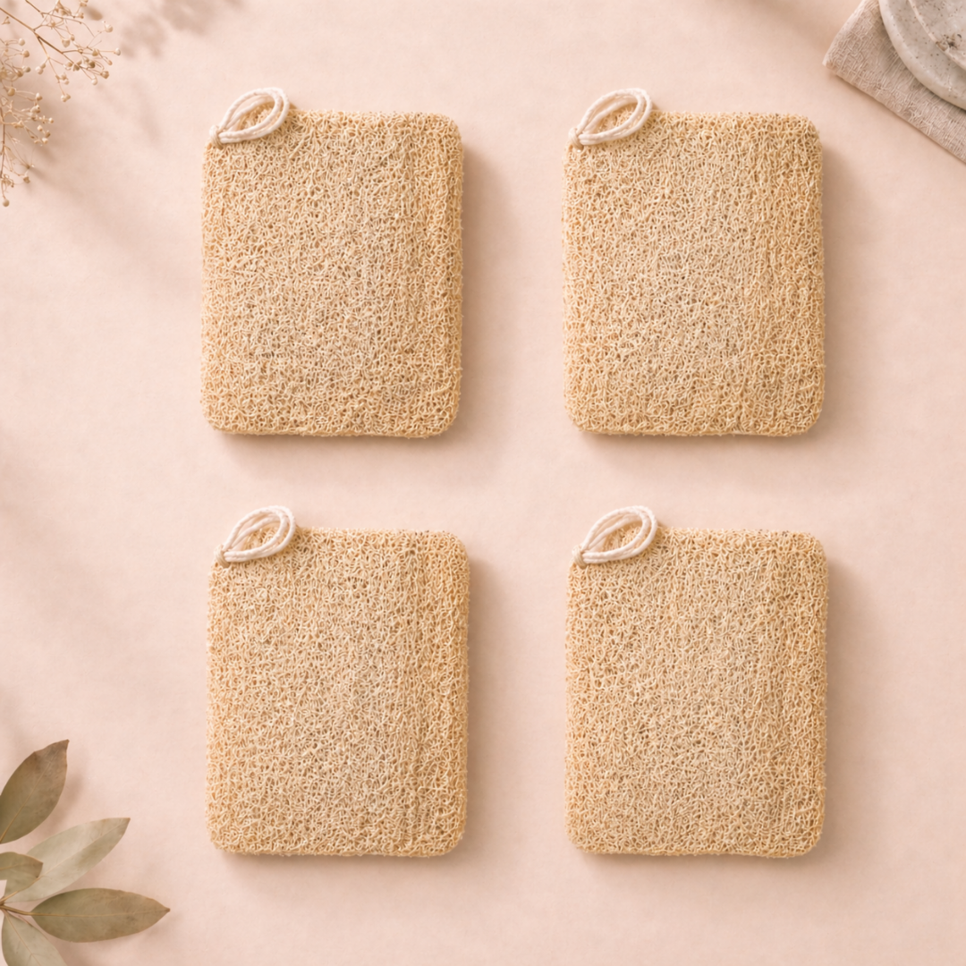 Natural Loofah Bath Scrubber – 100% Biodegradable Body Exfoliator | Plastic-Free Bath Sponge