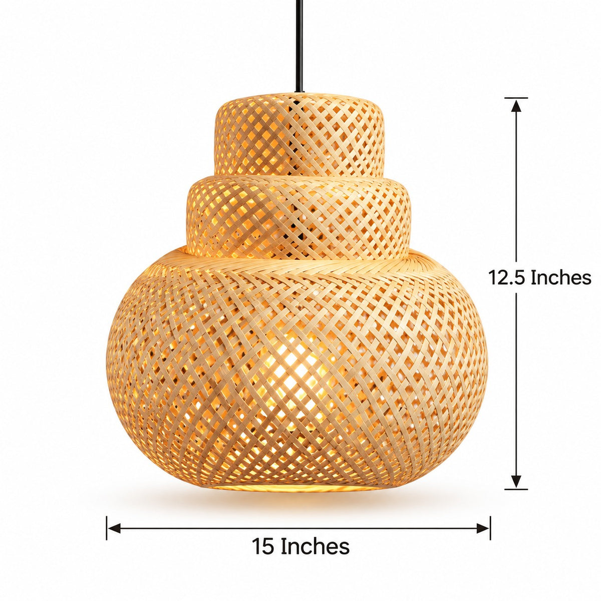 Layered Statement Bamboo Pendant Lamp