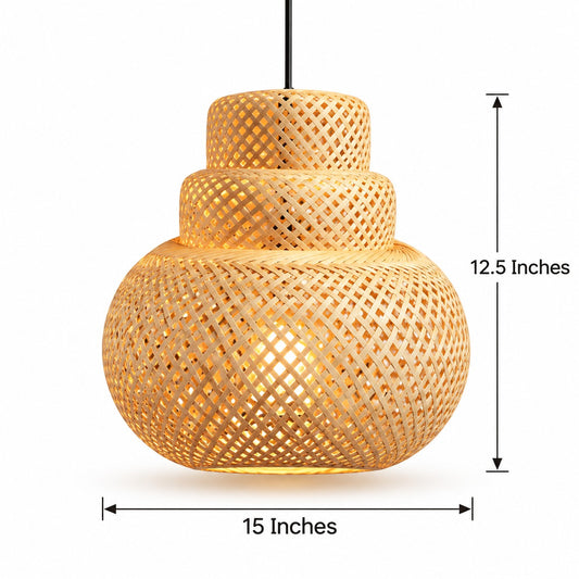 Layered Statement Bamboo Pendant Lamp