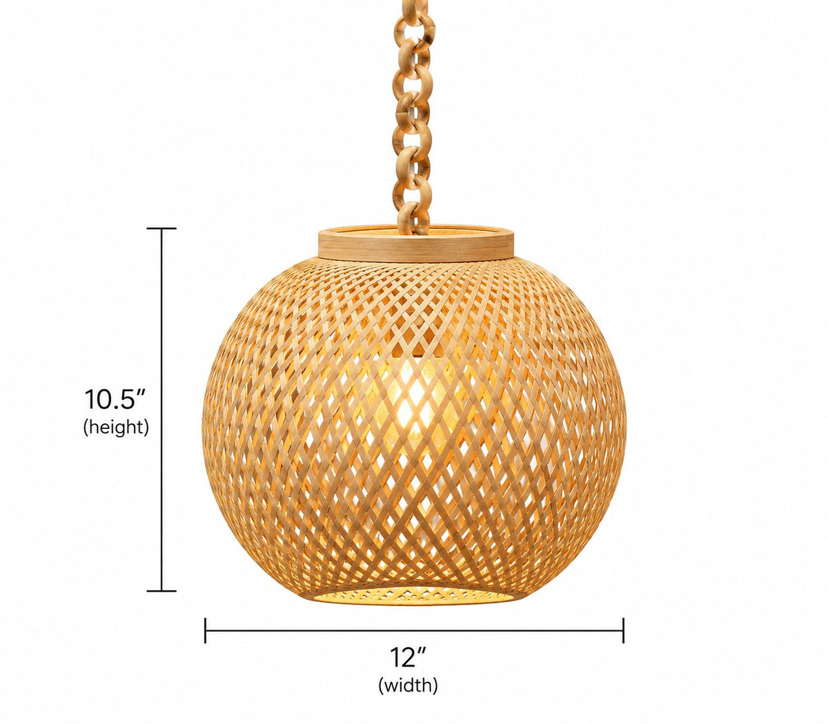 Globe Weave Statement Bamboo Pendant Lamp
