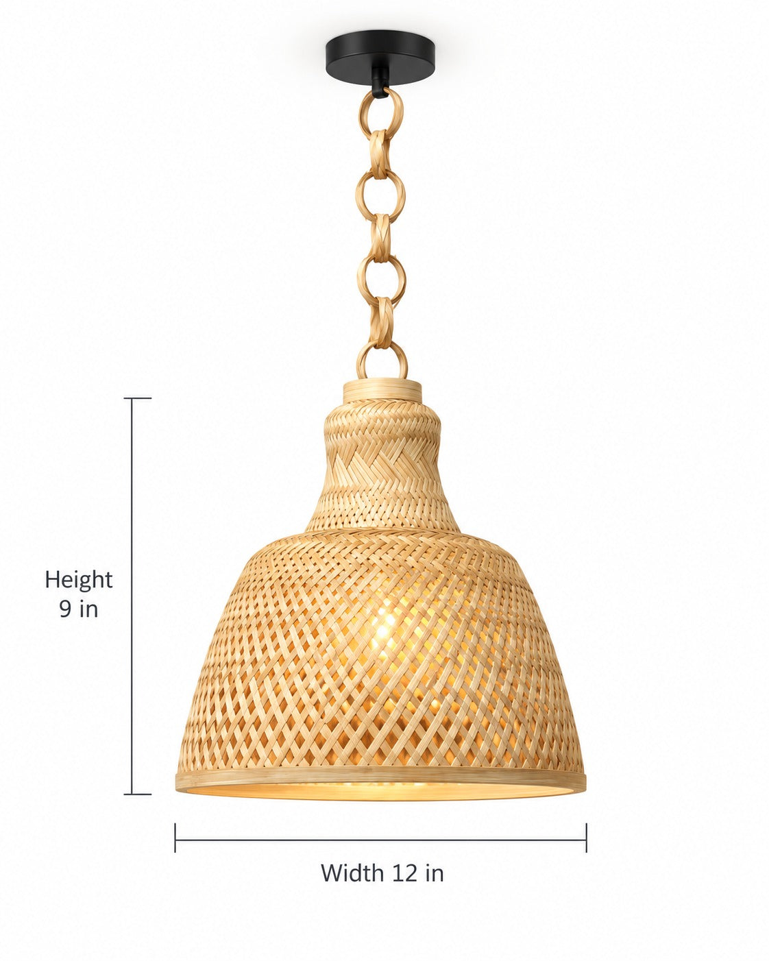 Bell Weave Artisan Bamboo Pendant Lamp